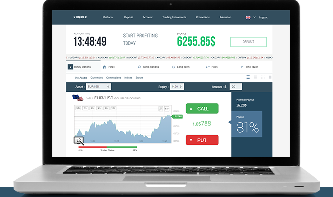 utrader binary options